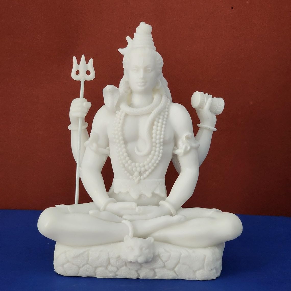 Sovely Mahadev Marble Murti Mahadev Statue Shiva Murti Marble Handmade Mahadev Shivaji Idol for Puja Home Décor Showpiece for Table Décor Office Temple Shop 8 INCHES, Weight 1.5 KG