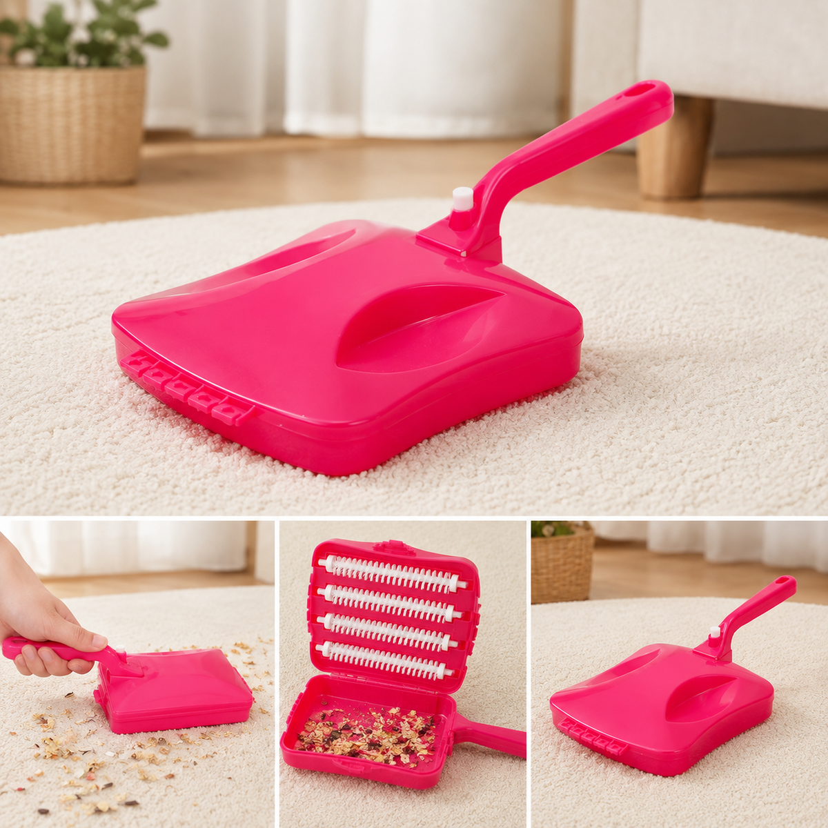 Smart Home Cleaning Combo – Floor Sweeper, Multi-Use Brush & Microfiber Cloth Set