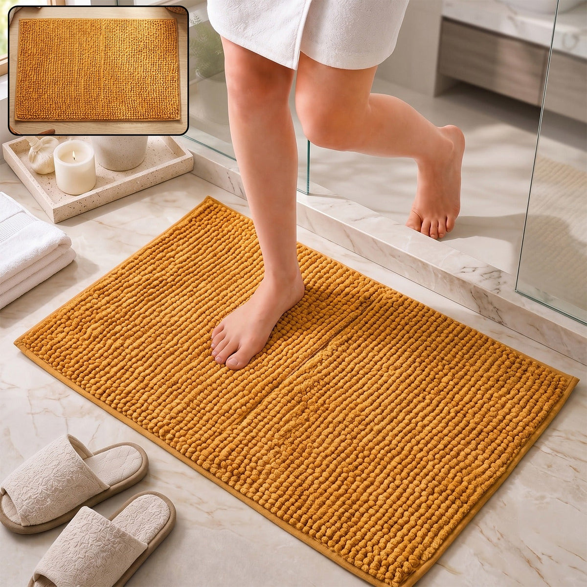 Anti Slip Absorbent Floor Mat for Home Entrance and Kitchen (1 Pc, 77x49 Cm)