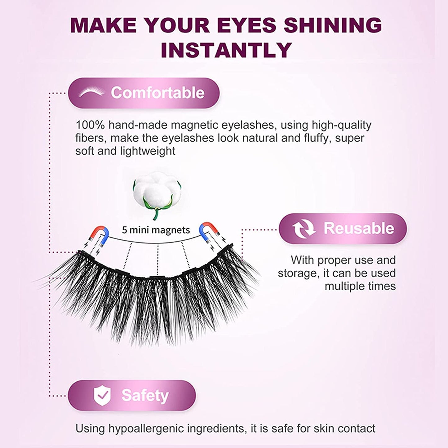 Reusable Magnetic False Eyelashes