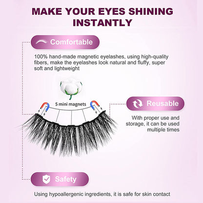 Reusable Magnetic False Eyelashes