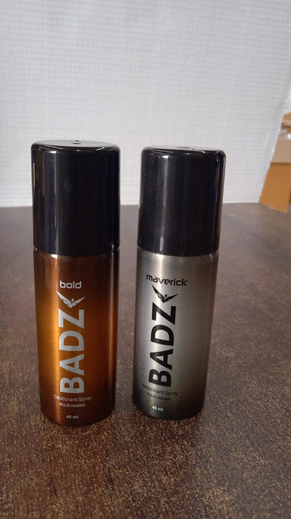 BADZ Long-Lasting Premium Deodorant Body Spray for Men (1 Pc / Mixed Fragrance / 45 ML)