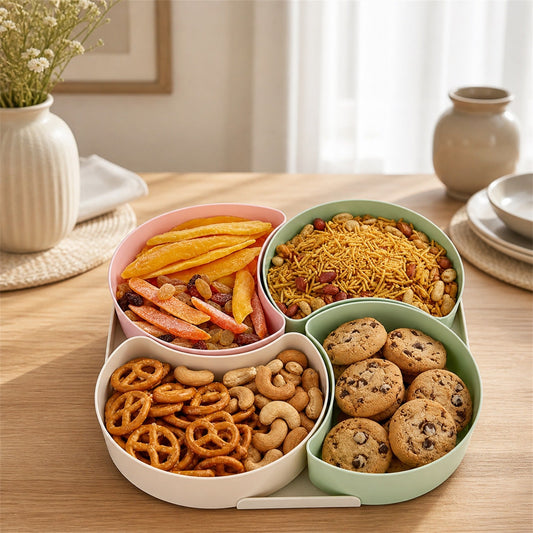 Divided Snack Box – Rotating Dry Fruit Platter | Lunchie Bunchie