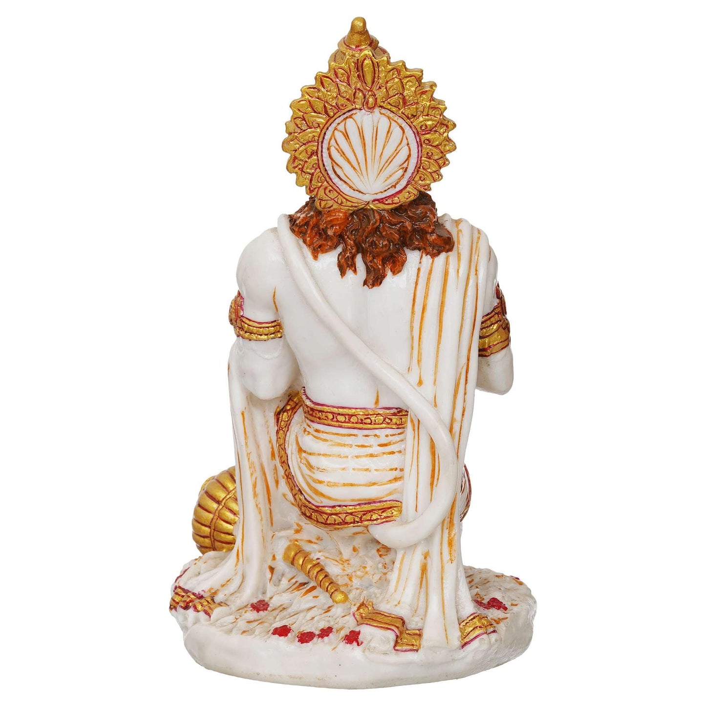 SOVELY ALL-IN-ONE SHOPPING Hanuman Ji Marble Dust Murti Idol, Poly Marble Sitting Balaji Maharaj for Pooja Temple Home Decoration Item Positive Envirement Ram Bhakt Bala Ji Bageshwar Ji Maharaj