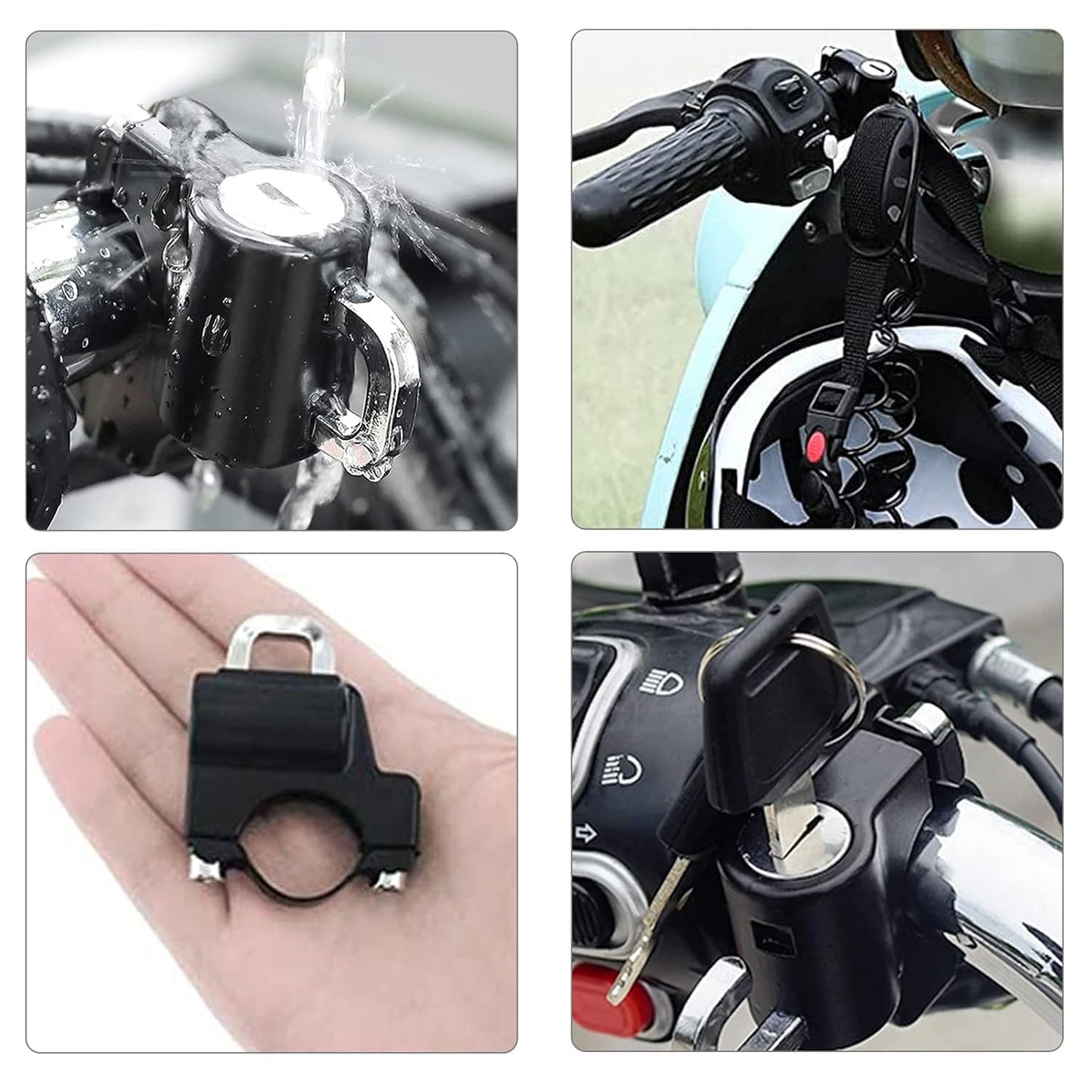 Sovely Helmet Lock Motorbike Helmet Lock Helmet Locks for Bikes Electric Scooter Helmet Lock Accessories for Handlebar Tubing Bicycle Helmet Lock Theft Protection Lock 22-28mm Anti Theft Lock