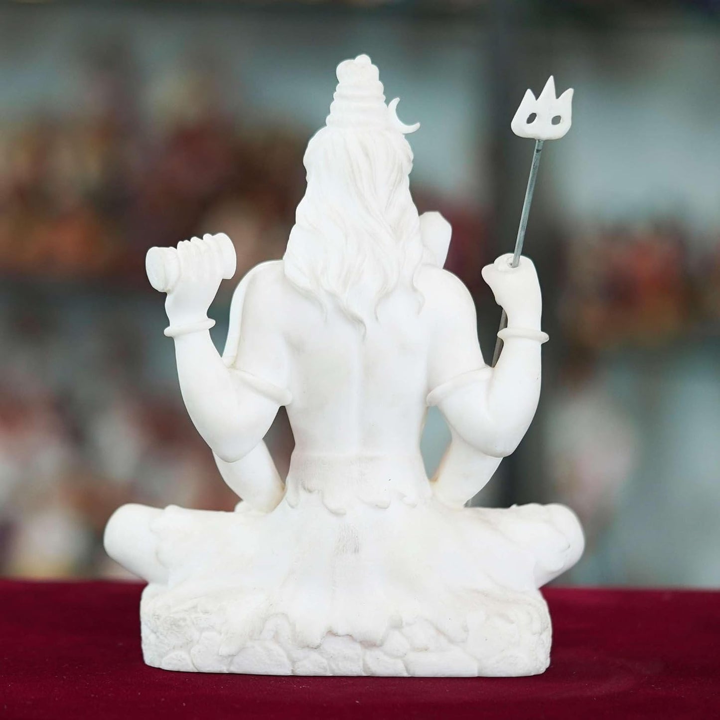 Sovely Mahadev Marble Murti Mahadev Statue Shiva Murti Marble Handmade Mahadev Shivaji Idol for Puja Home Décor Showpiece for Table Décor Office Temple Shop 8 INCHES, Weight 1.5 KG