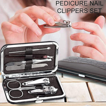 SOVELY 7 In 1 Manicure Kit, pedicure tools for feet, Nail Clipper, Manicure Pedicure kit for women and Men Grooming Kit, Acne Needle, Nail Filer Kit Professional Manicure Pedicure Set With Case