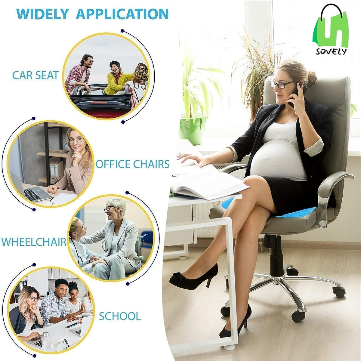 SOVELY Gel Orthopedic Seat Cushion with Flex-Grip Honeycomb Design for Lumbar Support, Tailbone Comfort, Air Circulation, Office Chair, Wheelchair Egg Seater Silicone Gel Cushion for Car