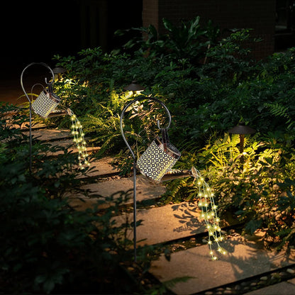 Sovely Solar Watering Can Lights|Waterproof Outdoor Stake Solar Watering Can|Solar Garden Light|Solar Kettle with Bright LED Waterproof for Decorative Garden|Hanging Lantern Garden Art Decor Metal