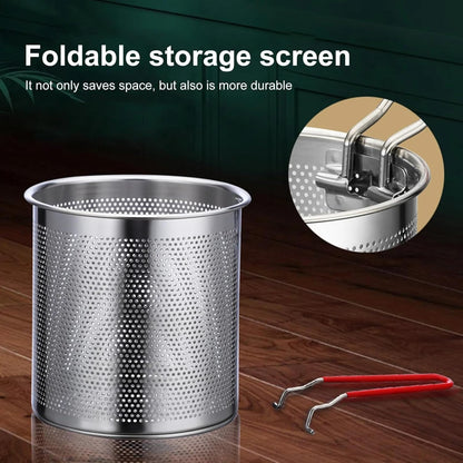 Small Deep Frying Pot with Strainer Basket - 1200ml Stainless Steel Pan with Handle Ideal for Frying French Fries, Chicken Wings, Shrimp, Fish, Boiling Butter, and Pasta