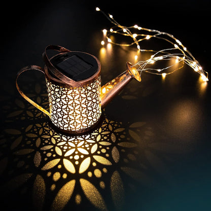 Sovely Solar Watering Can Lights|Waterproof Outdoor Stake Solar Watering Can|Solar Garden Light|Solar Kettle with Bright LED Waterproof for Decorative Garden|Hanging Lantern Garden Art Decor Metal