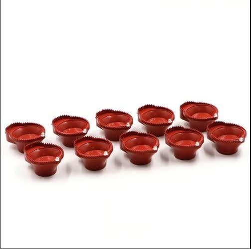 Water Sensor Diya - E-Diya Warm Orange Ambient Lights Led Candle Diyas for Diwali Decoration (Pack of 12)