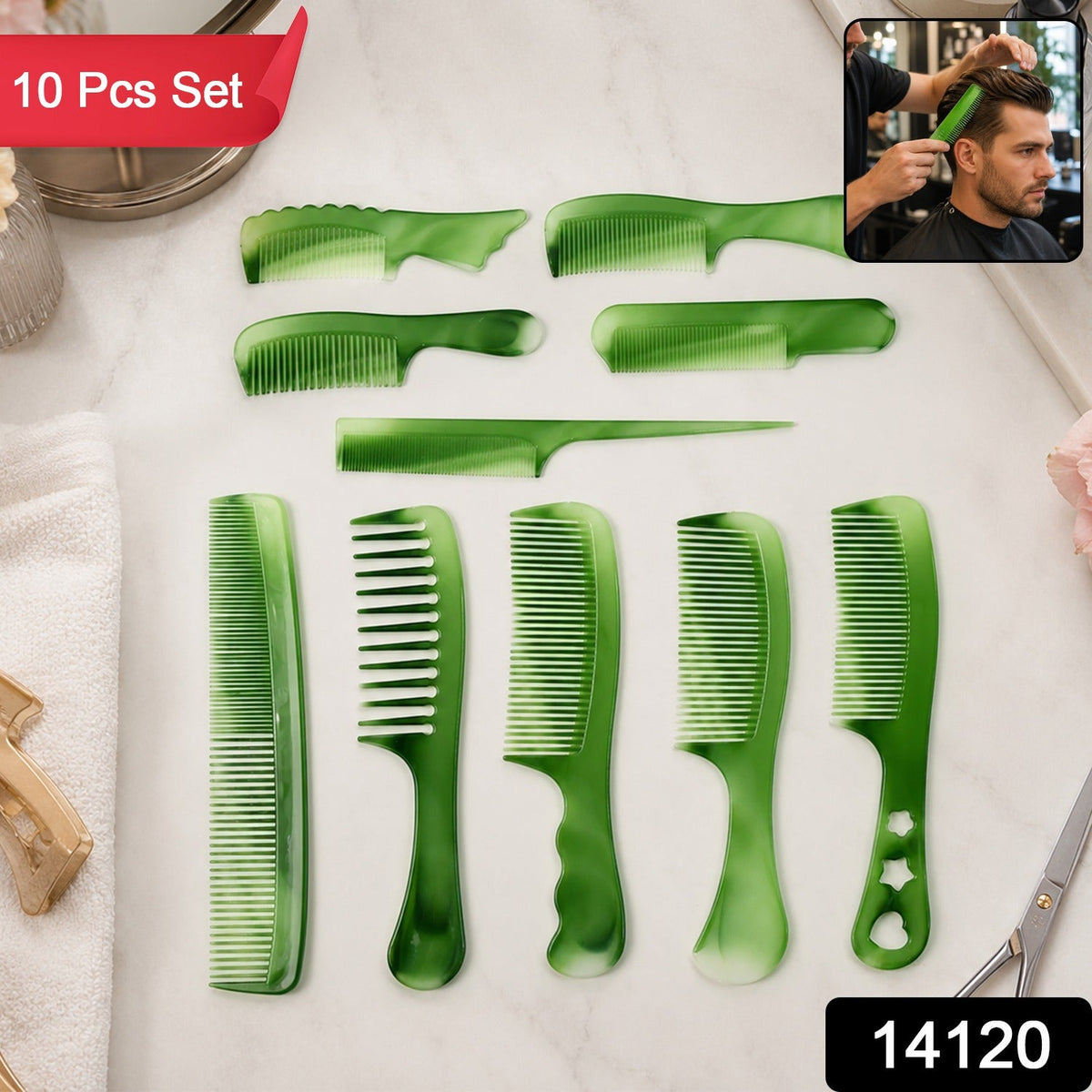 Salon Multipurpose Hair Comb 10 Pc Set Styling Grooming Professional Use