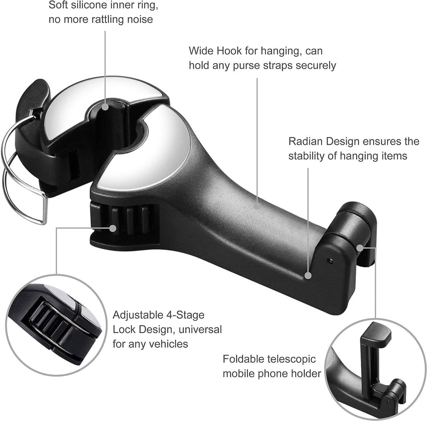 Car Seat Back Hooks ( Buy 1 Get 1 Free)