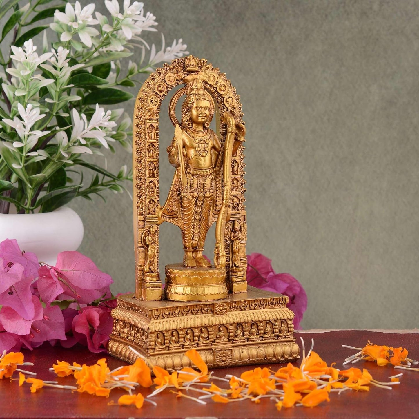 Sovely Shri Ram Lala MurtiGolden Metallic Prabhu Ram Murti Resin Shree Ram Lalla Statue Home Decor Office Gifts, Ram Tample, Ram Mandir Housewarming Decoration Items