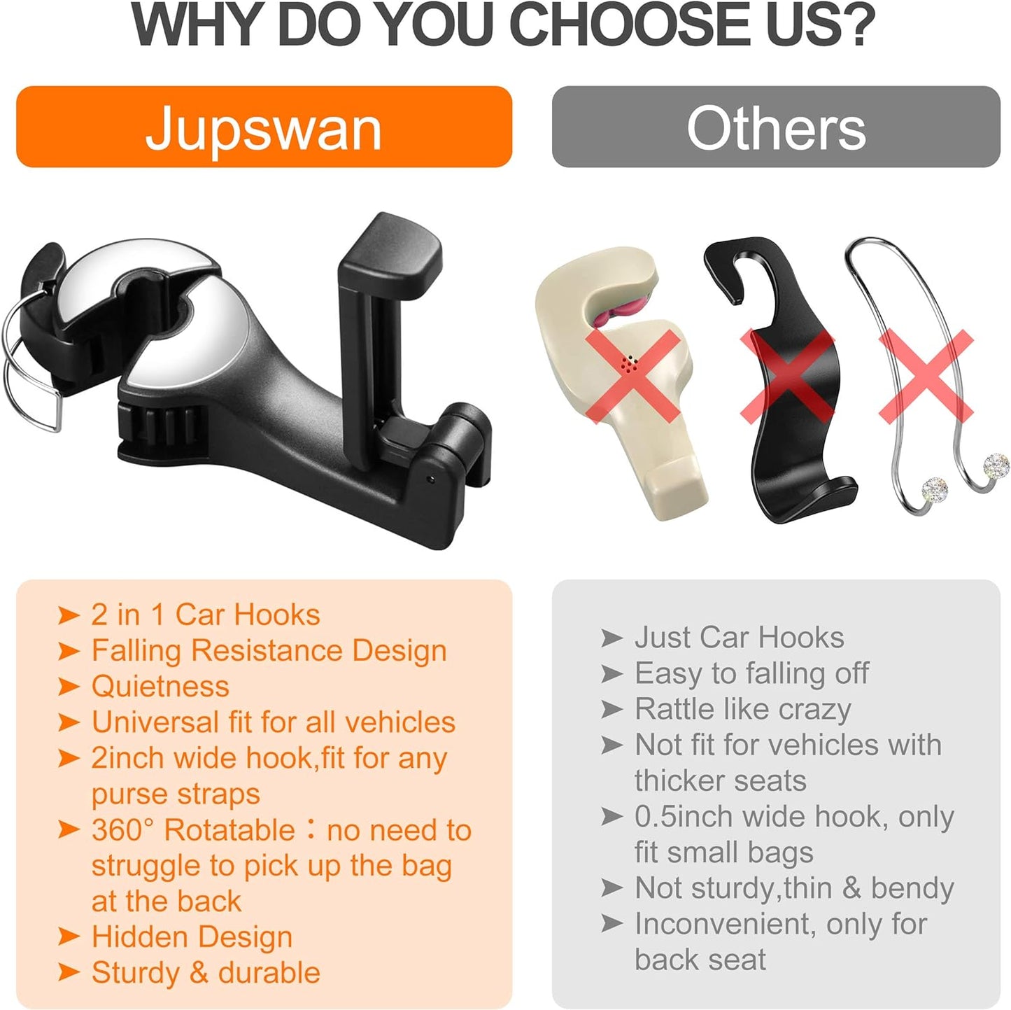 Car Seat Back Hooks ( Buy 1 Get 1 Free)
