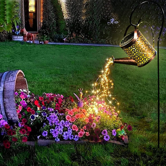 Sovely Solar Watering Can Lights|Waterproof Outdoor Stake Solar Watering Can|Solar Garden Light|Solar Kettle with Bright LED Waterproof for Decorative Garden|Hanging Lantern Garden Art Decor Metal