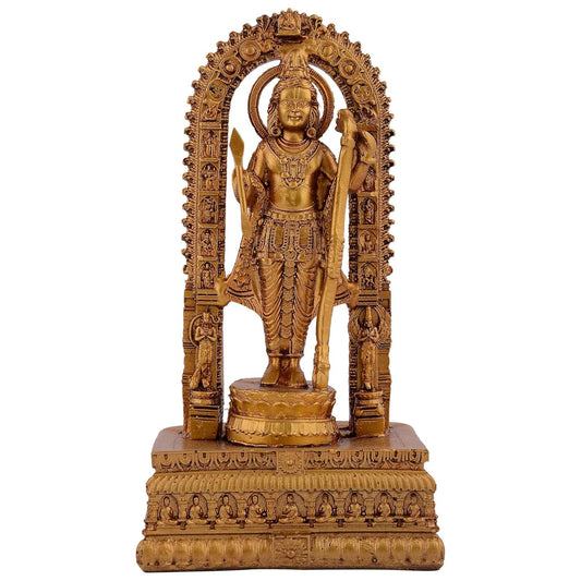 Sovely Shri Ram Lala MurtiGolden Metallic Prabhu Ram Murti Resin Shree Ram Lalla Statue Home Decor Office Gifts, Ram Tample, Ram Mandir Housewarming Decoration Items