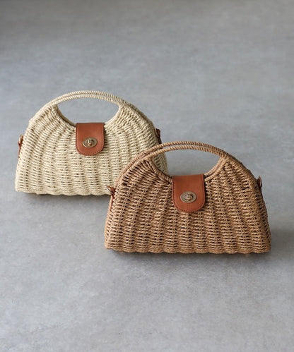 Women Straw Crossbody Bag Handwoven Rattan Tote Bags Straw Top Handle Shoulder Handbag Summer Beach Bag Clutch Purse