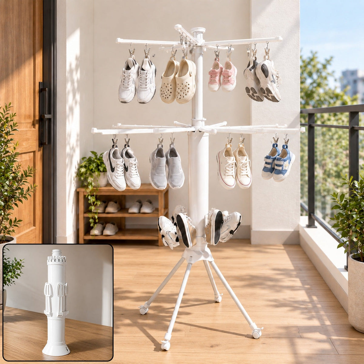 Octopus Folding Clothes Drying Hanger with Rotating Multi Arms