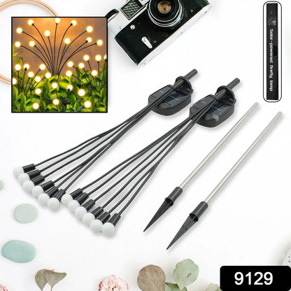 Solar Firefly Lights for Garden Decor (2 Pc, 12 LED Warm)