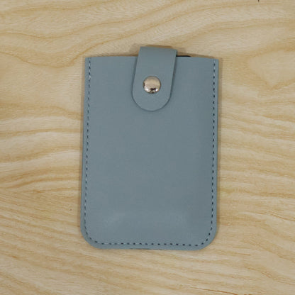 Live photo of PU leather snap button card holder wallet
