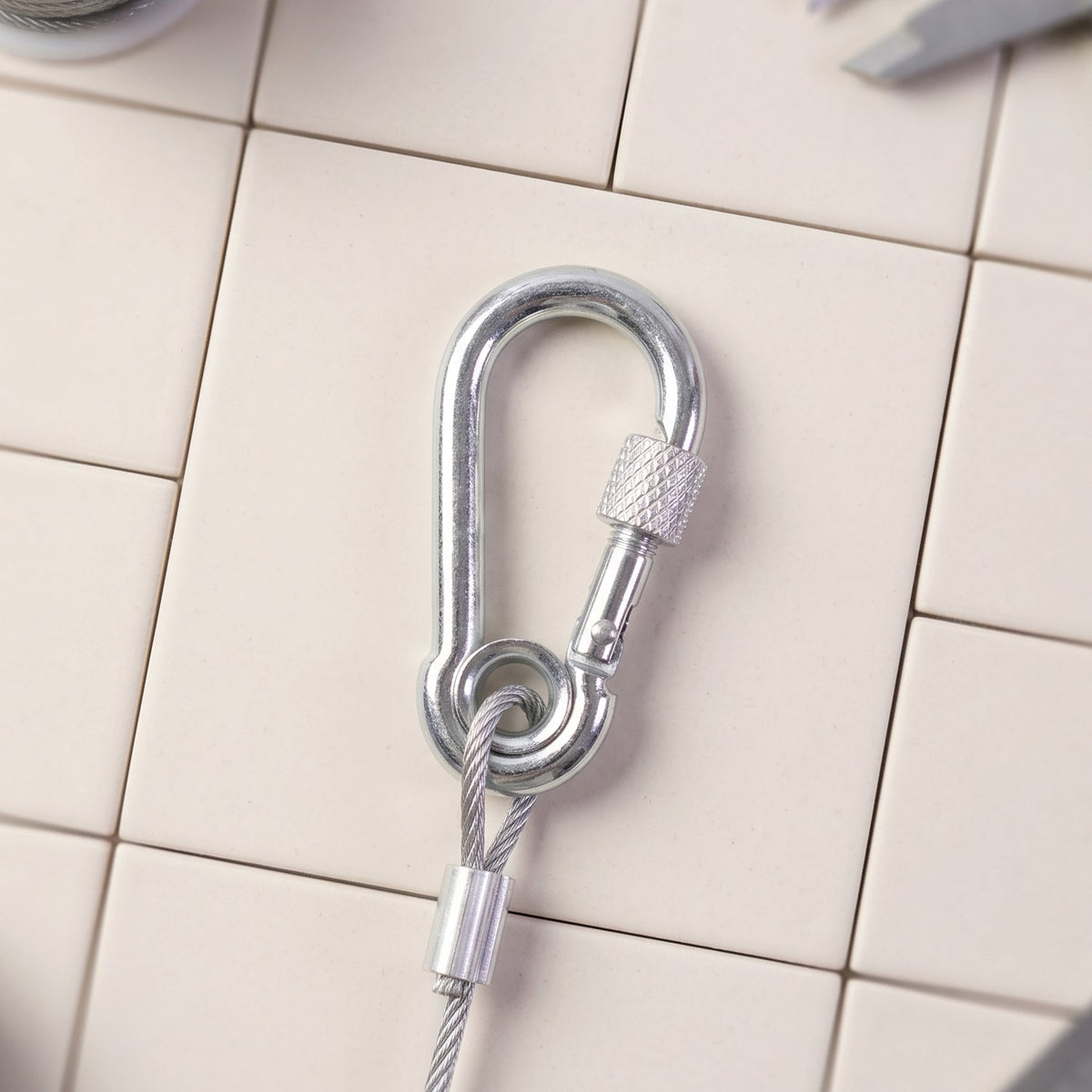 Close up of the stainless steel wire rope strands