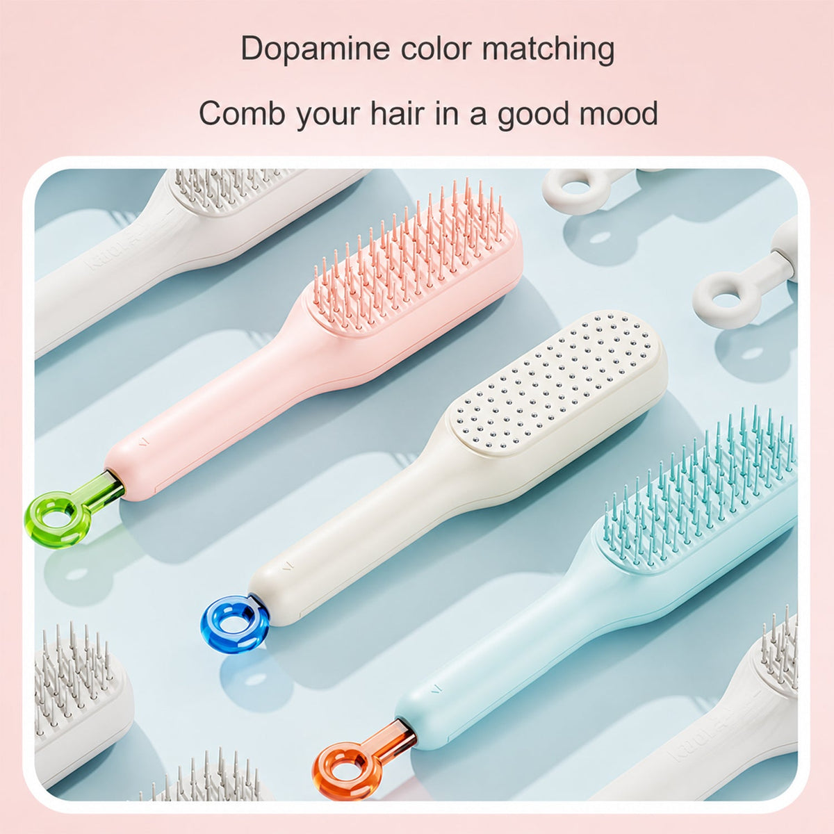 Self Cleaning Massage Comb Detangling Hair Brush for Scalp