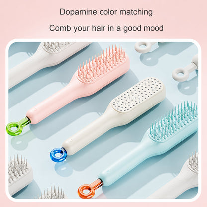 Self Cleaning Massage Comb Detangling Hair Brush for Scalp