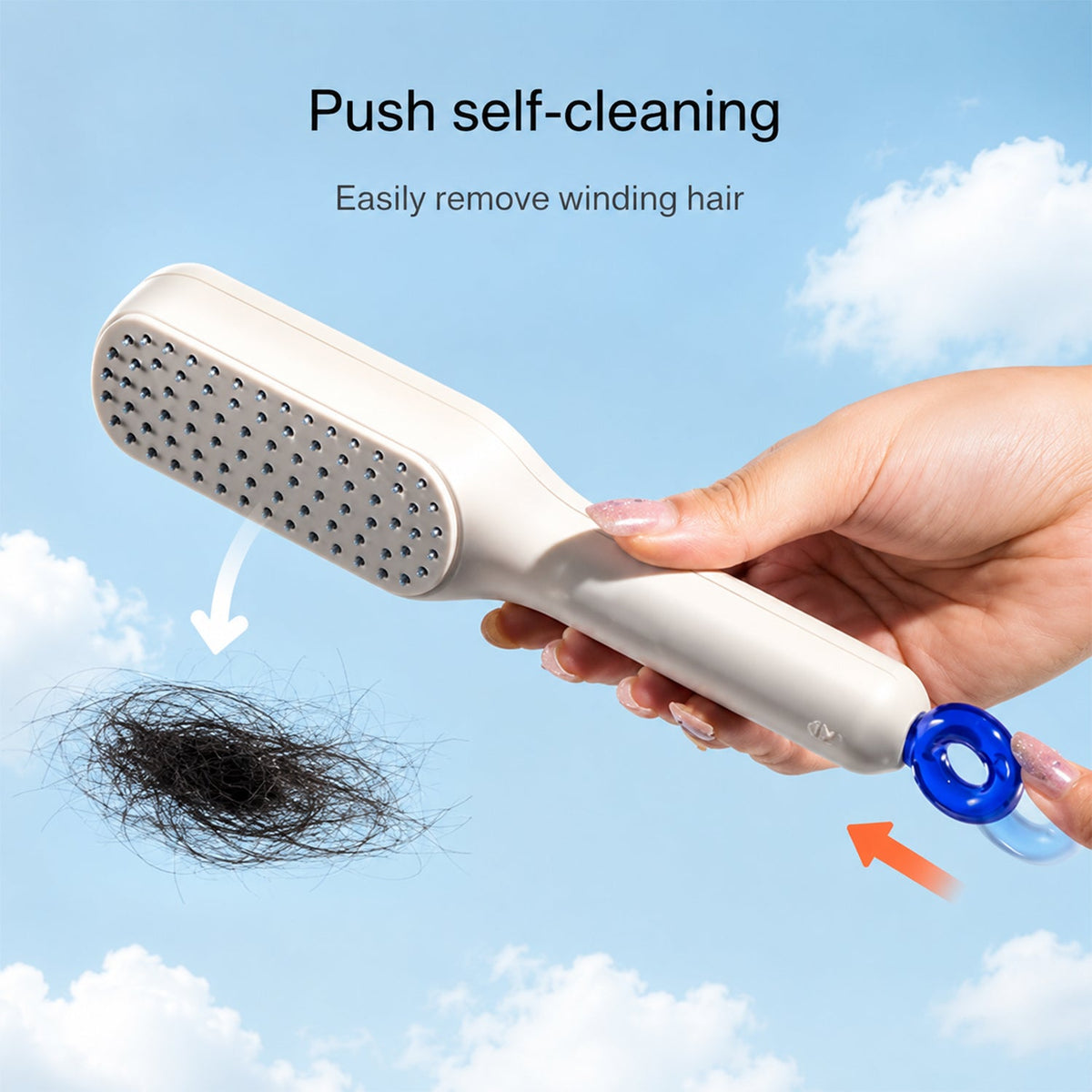 Self Cleaning Massage Comb Detangling Hair Brush for Scalp