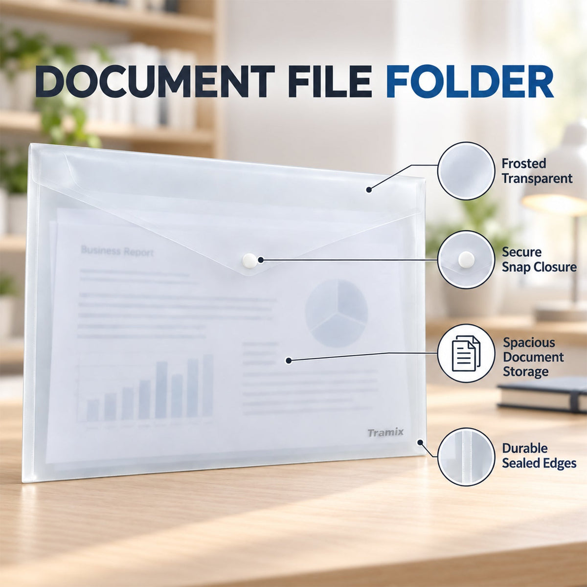 Clear file envelope office use