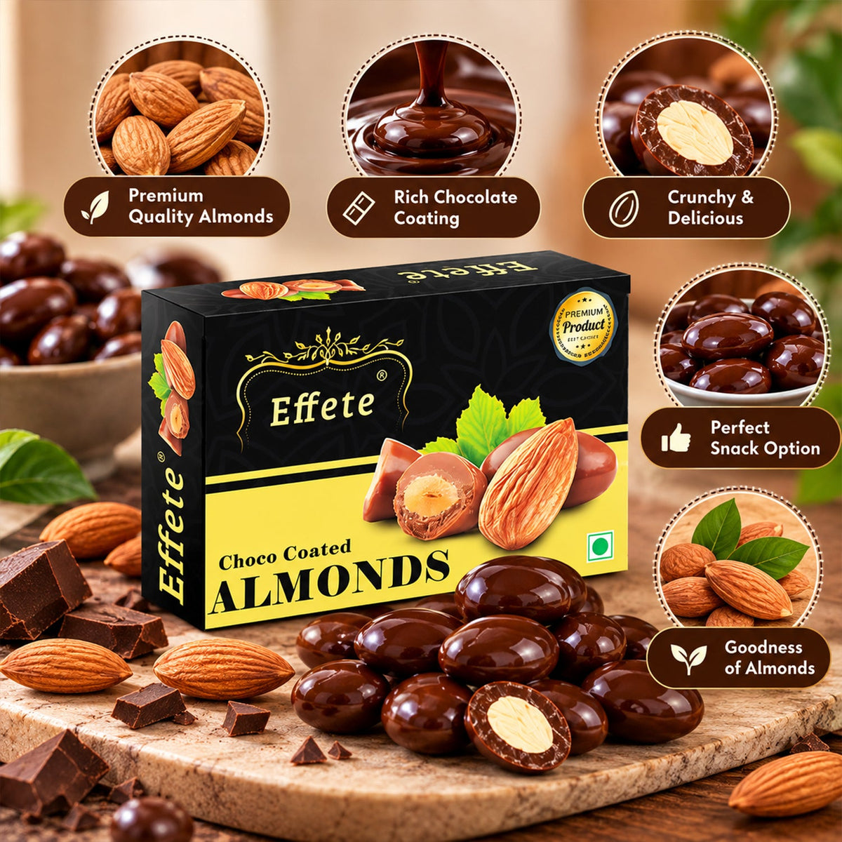 Effete Choco Coated Almonds – Rich Gourmet Chocolate Treat