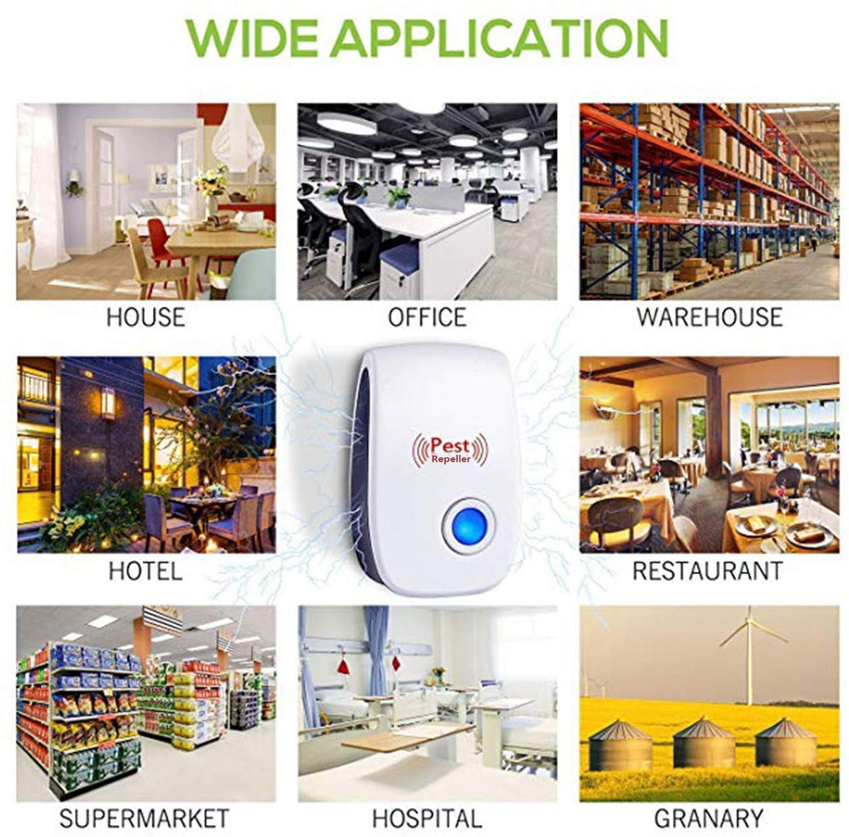 Simple and effective white and black ultrasonic pest repeller for everyday use.