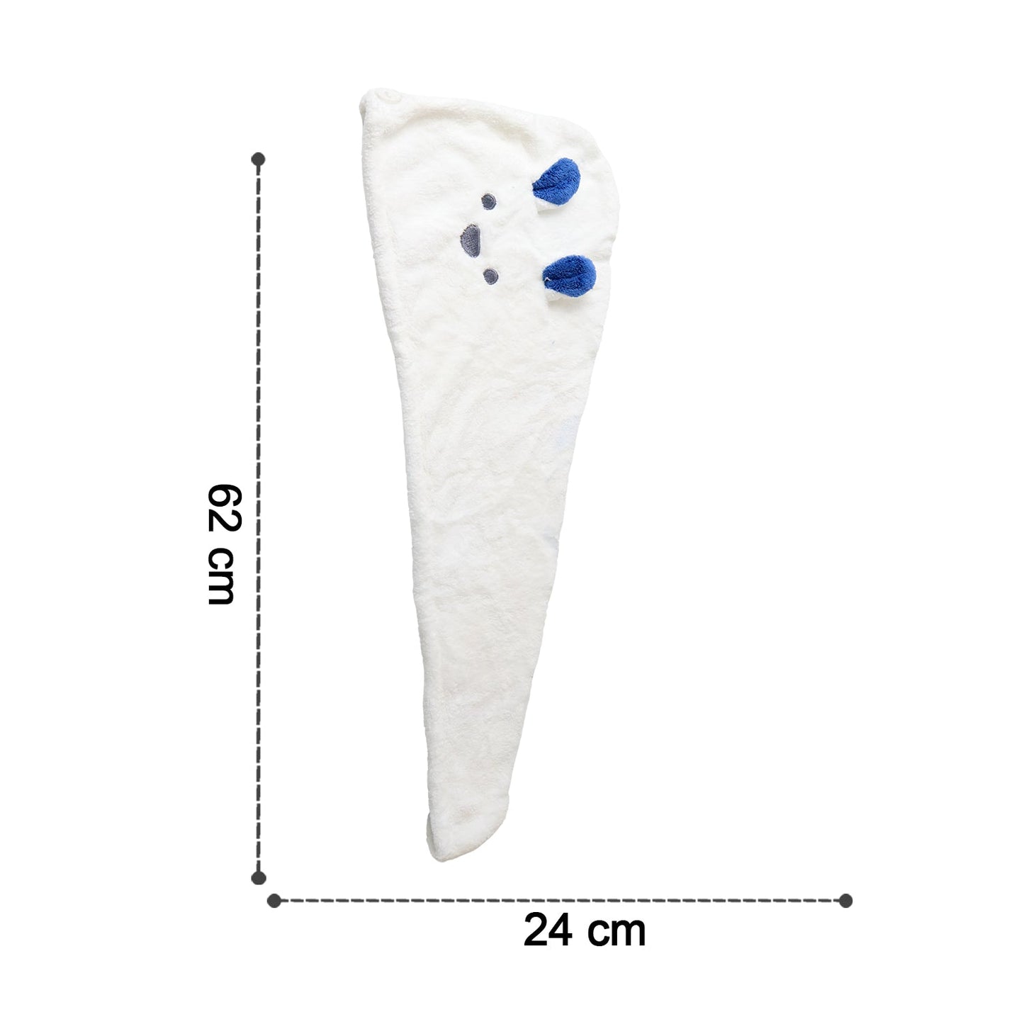 Soft Microfiber Hair Drying Towel Wrap with Cute Animal Ears & Button Closure (1 Pc)