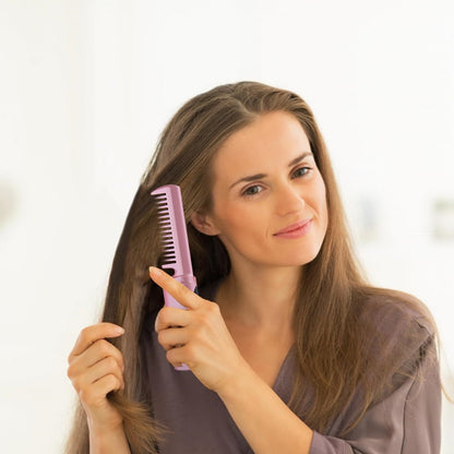 SOVELY Rechargeable Mini Hair Straightener Travel Portable USB Charging Cordless Hair Straightener Brush Three Temperature Adjustments Flat Iron Comb