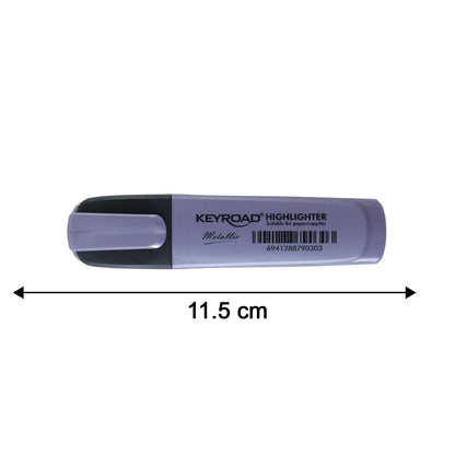 A single purple Keyroad Metallic highlighter is shown with a measurement of 11.5 cm on a white background.