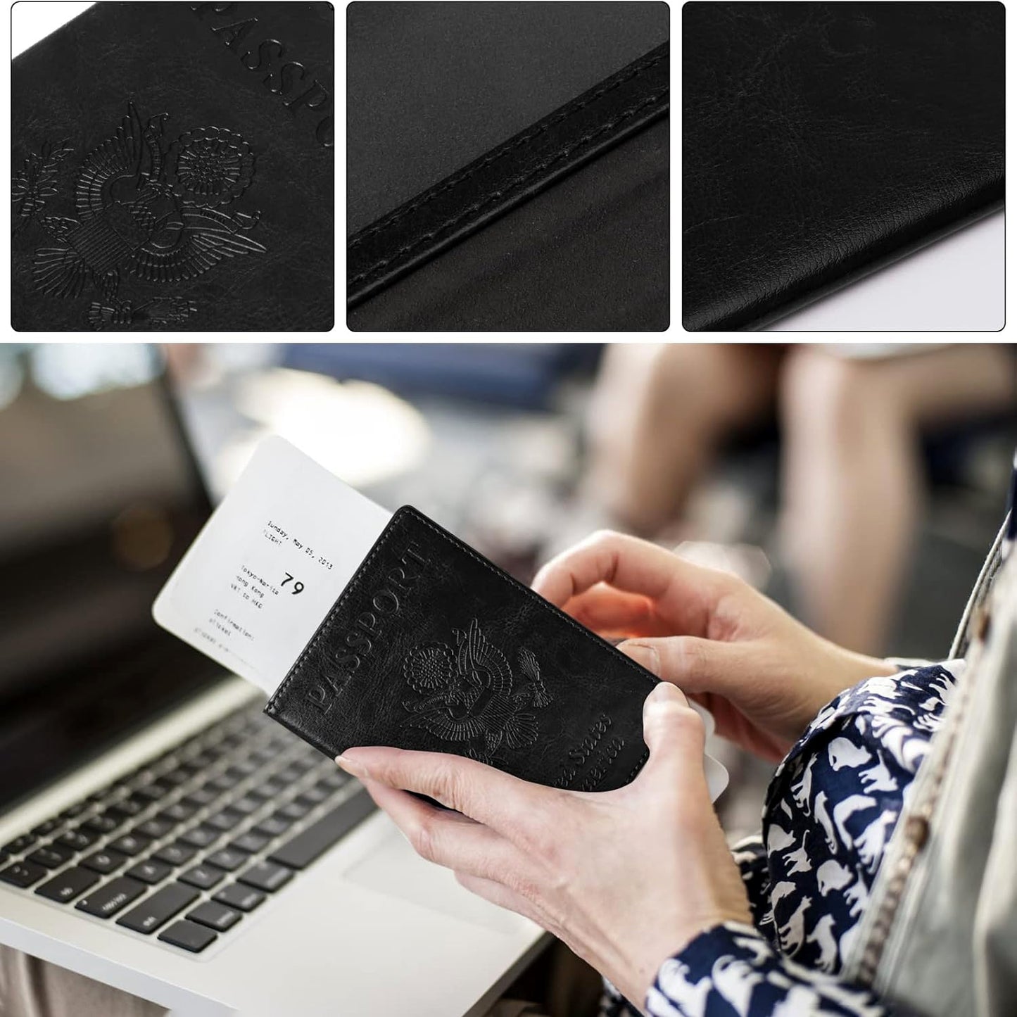Premium Leatherette Passport Holder Cover (1 Pc)