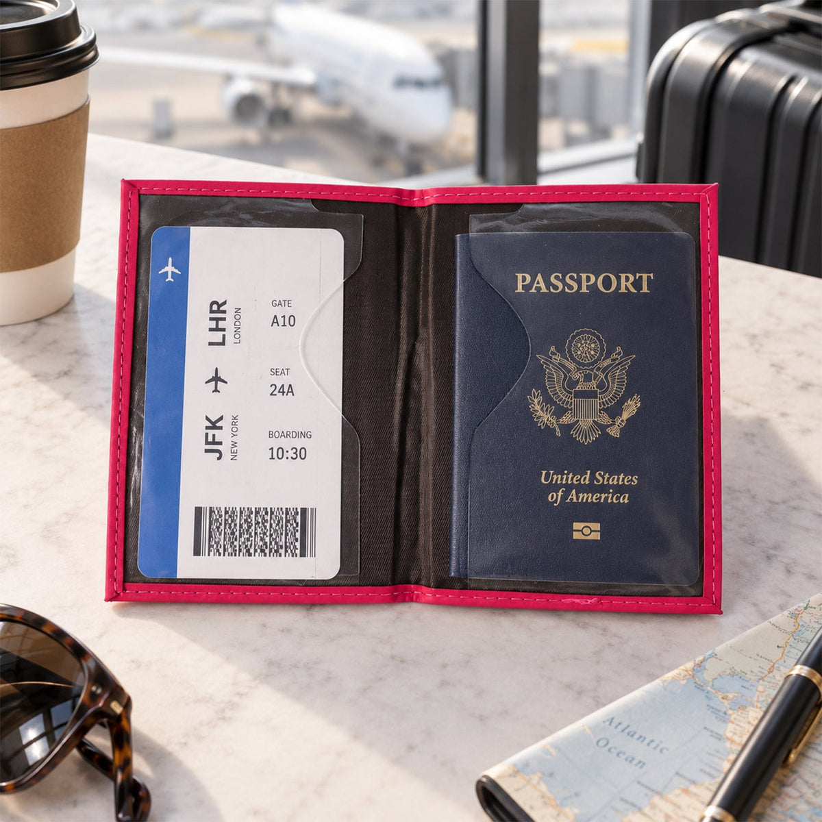 Travel Document Organizer for Passport, Tickets and Cards, Zip Wallet (1 Pc)