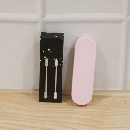 Durable reusable silicone swabs with storage case for long-lasting use