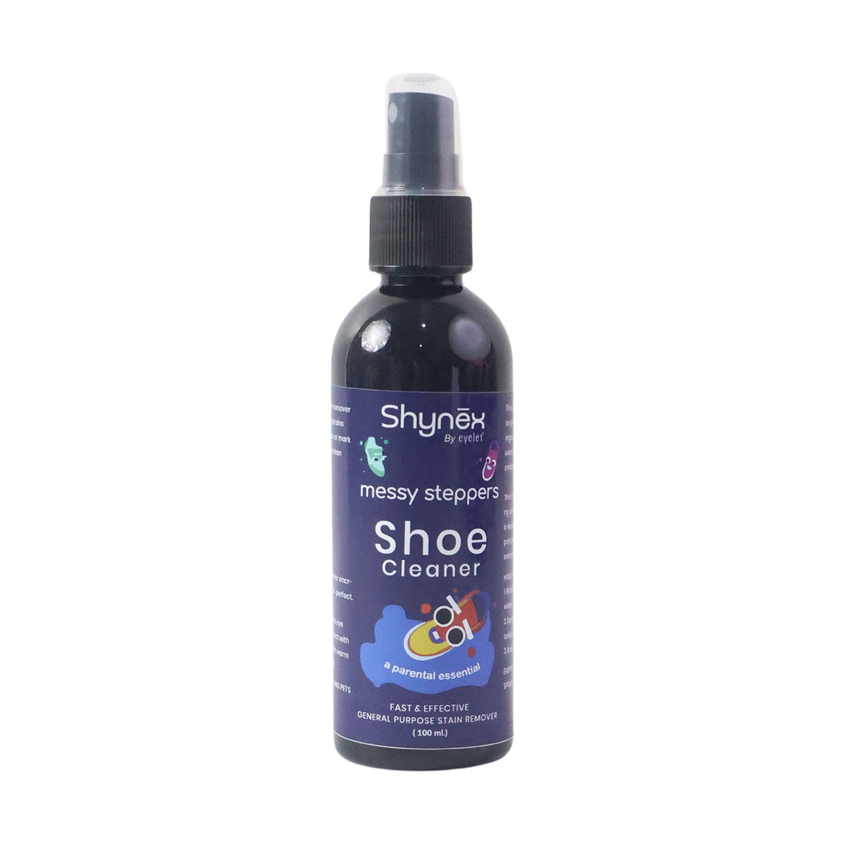 A single Shynex shoe cleaner bottle with a black spray top is shown on a white background.
