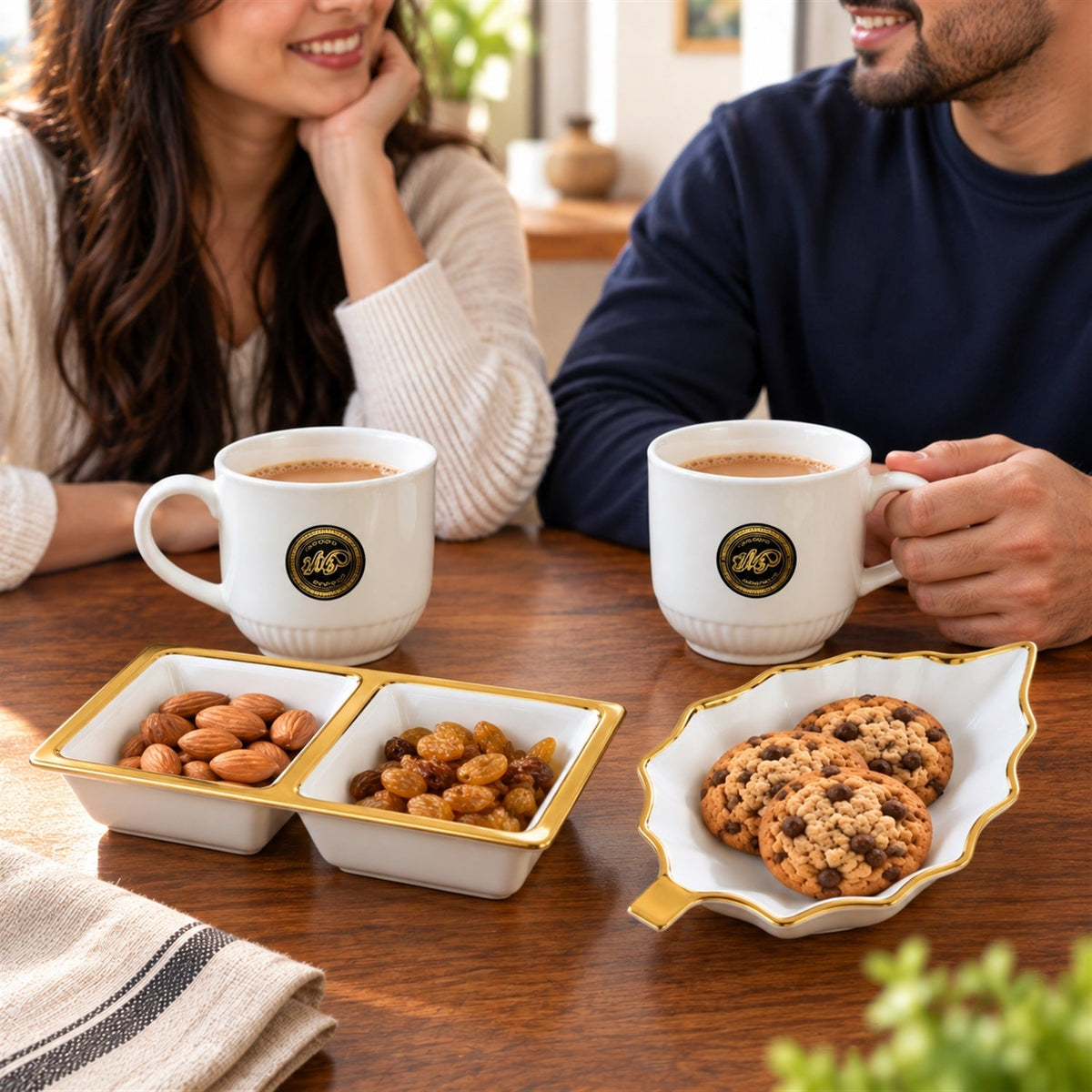 Snacks tea cups platter set