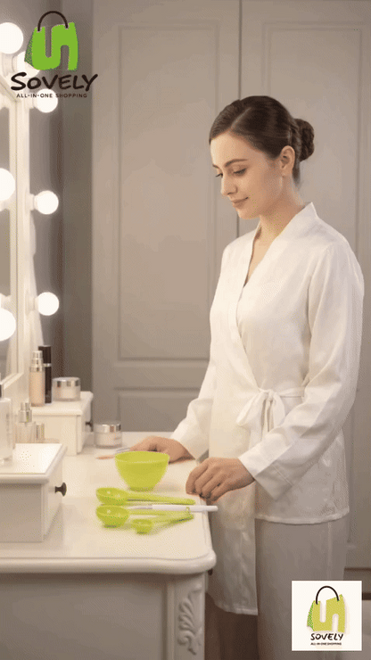 Facial Mask Bowl Set For Girls Use - 6 Pcs Set