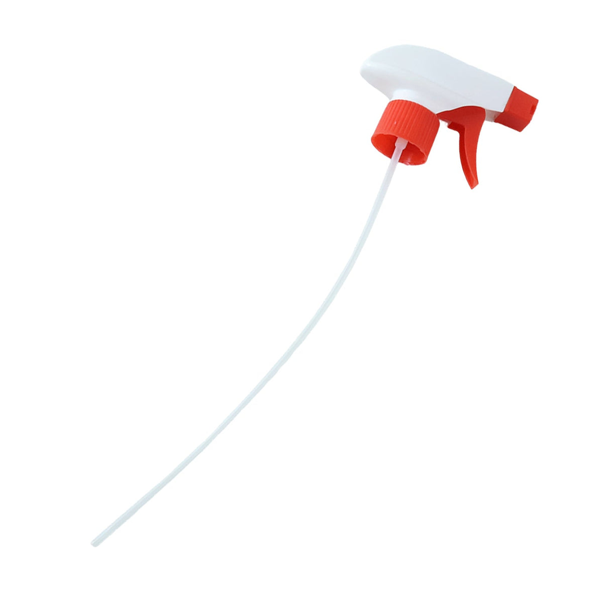 Red spray nozzle trigger head on white background
