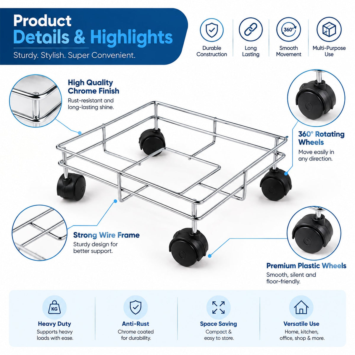 Stainless Steel Oil Stand – Square Kitchen Organizer | Indo Glow