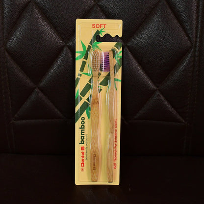 Eco-Friendly Natural Bamboo Toothbrush with Medium Bristles (2 Pc)