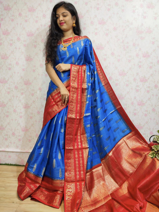 Handwoven Banarasi dyeble wam silk saree