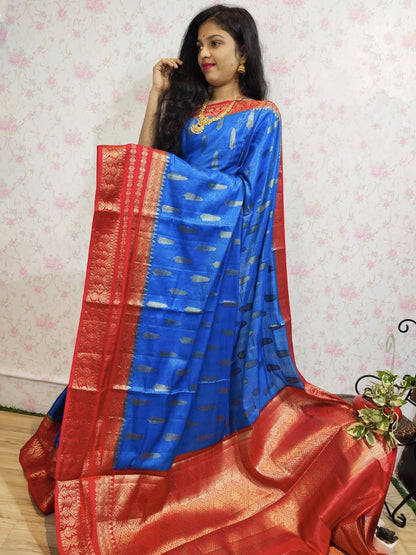 Handwoven Banarasi dyeble wam silk saree