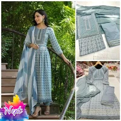 Rayon printed kurta pant n Dupatta set