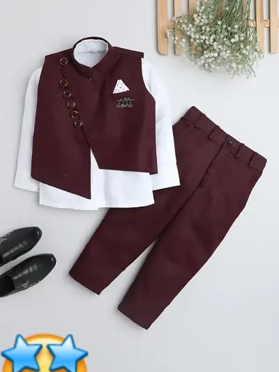Boy's Party Wear 3 Piece Suit Set