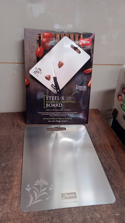 Apex Steel-X Stainless Steel Medium Chopping Board
